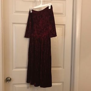 Off the shoulder Burgundy  knee length dress